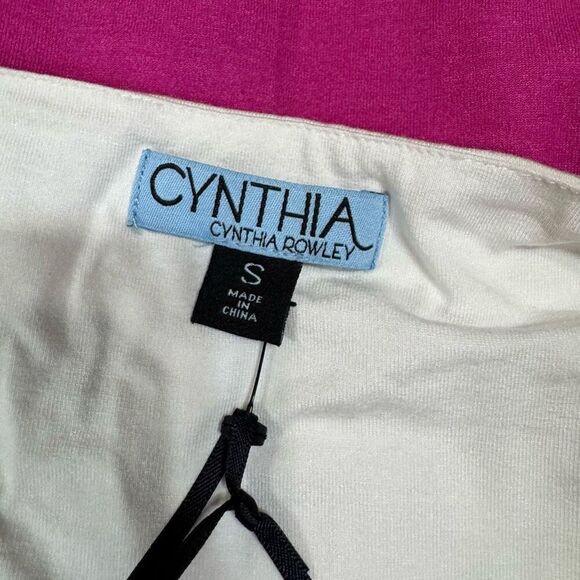 CYNTHIA ROWLEY TANK DRESS BRIGHT MULTI-COLORS FLORAL BORDER RAYON BLEND SMALL - Picture 5 of 7